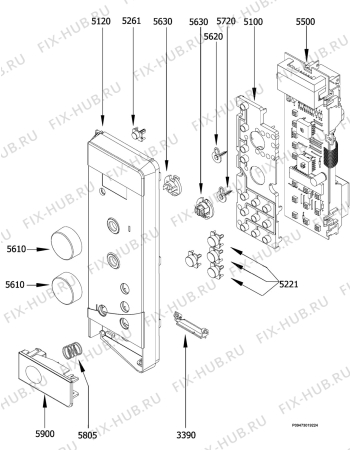 Взрыв-схема микроволновой печи Husqvarna Electrolux QN4039A - Схема узла Section 3